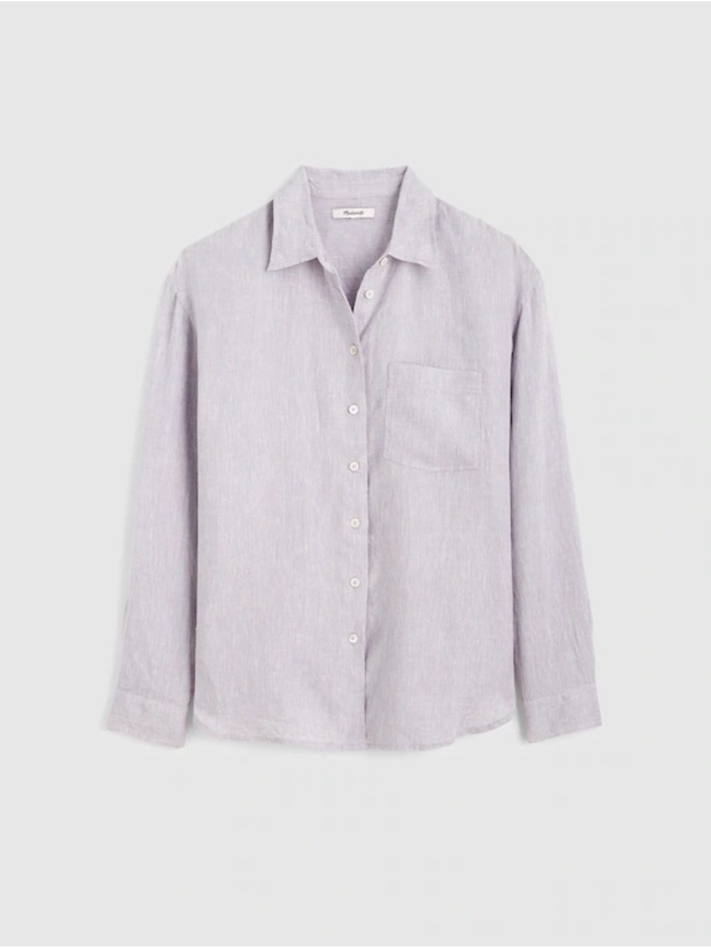 Madewell Linen The Easy Shirt Button-Up Lavender XS NWT